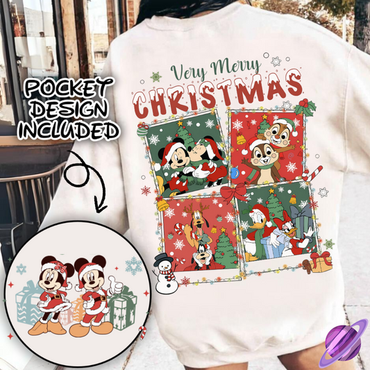 VERY MERRY PHOTO SWEATSHIRT W/ POCKET PRINT