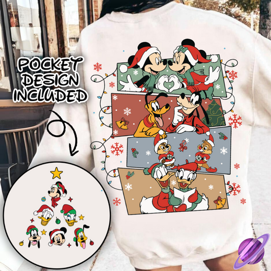 FESTIVE STACK SWEATSHIRT W/ POCKET PRINT