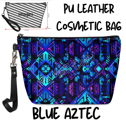 Blue Aztec Cosmetic Bag