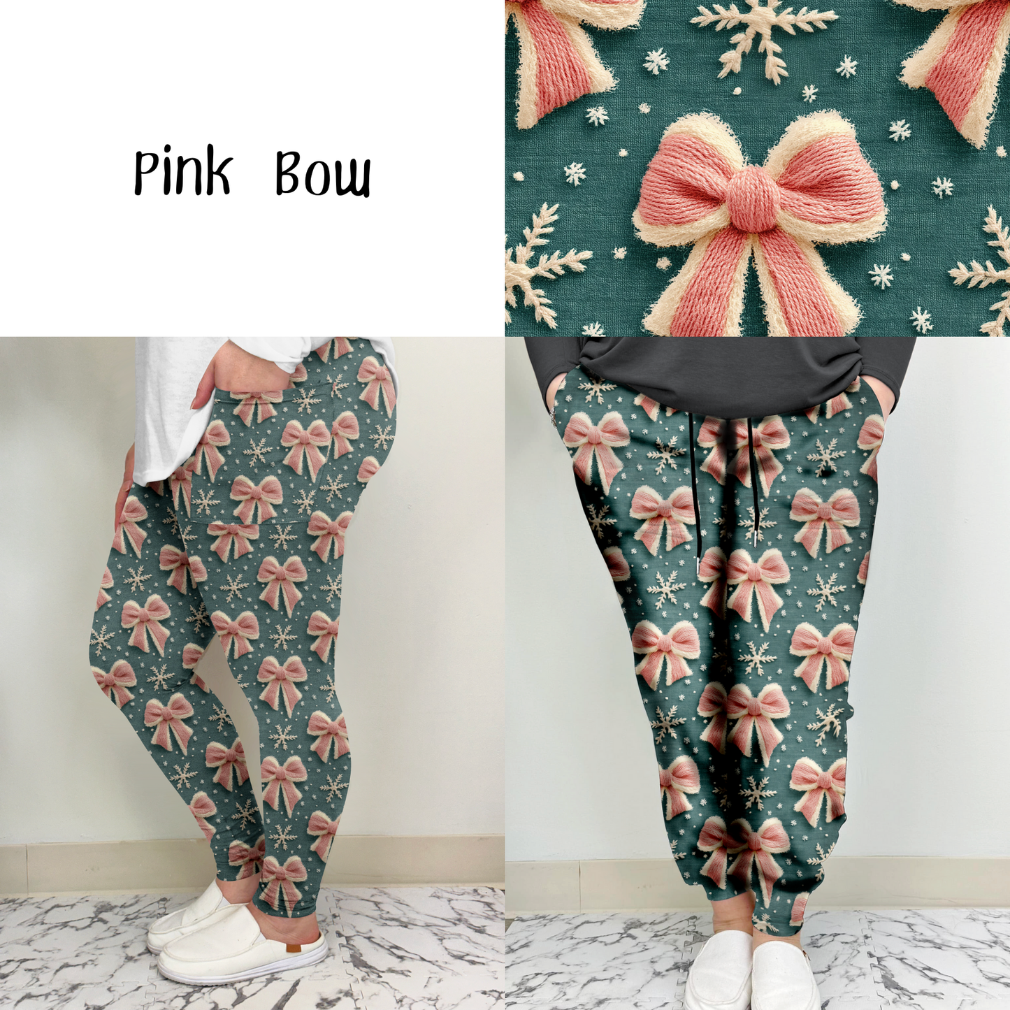 Pink Bow Leggings w/ Pockets | ETA 12/5