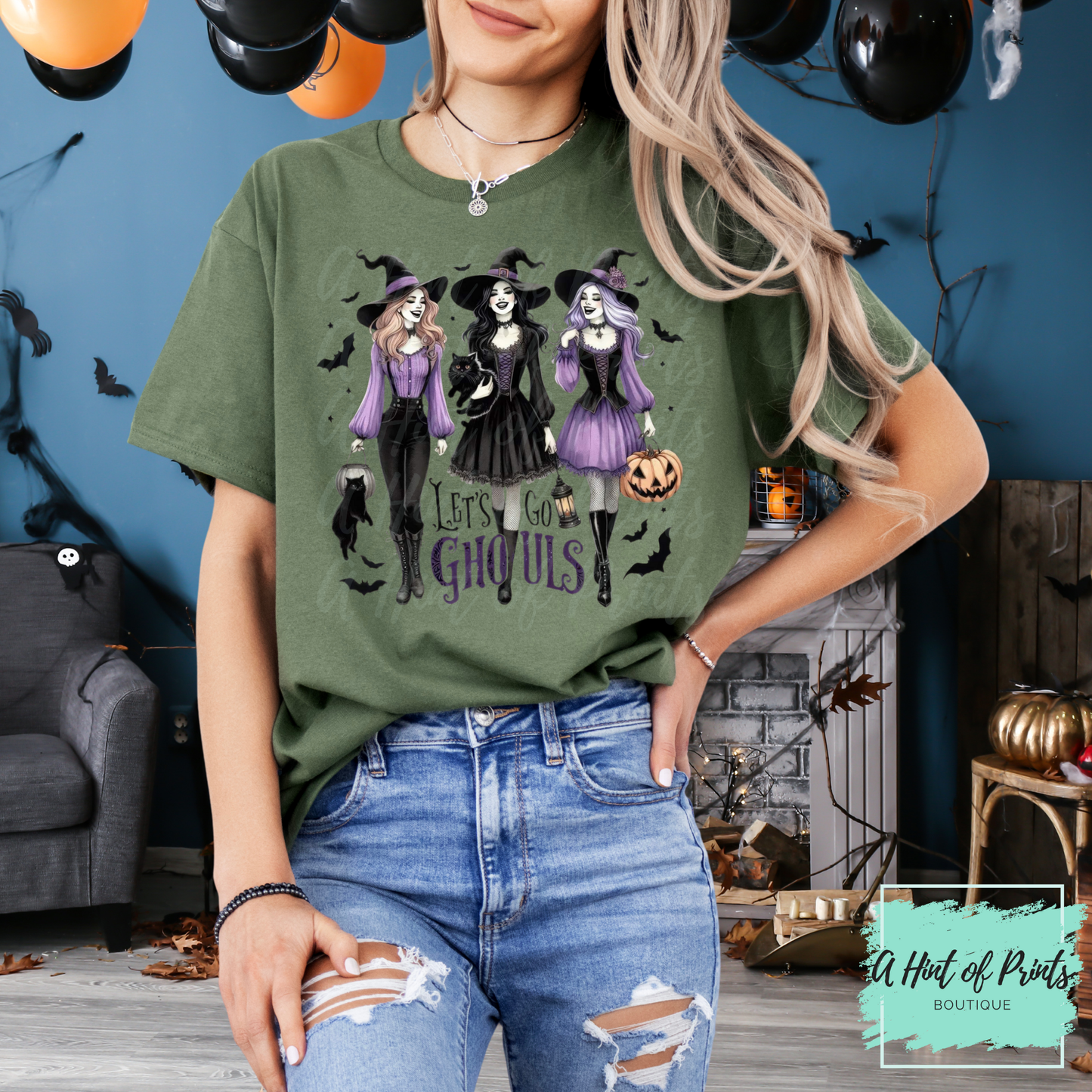Let’s Go Ghouls Halloween T-Shirt | Cute Witch Graphic Tee