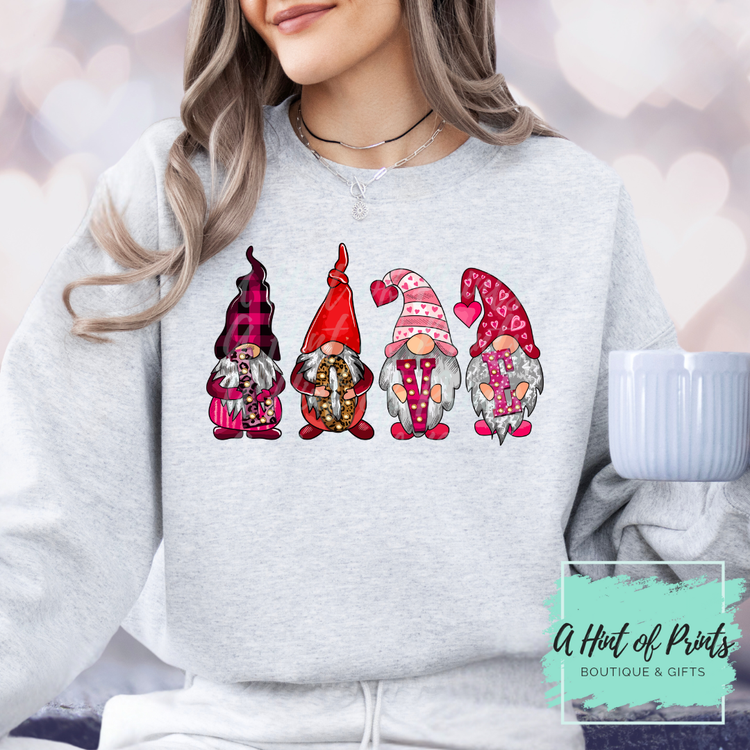 Love Gnomes - Valentine’s Day Graphic Tee, Crewneck & Hoodie