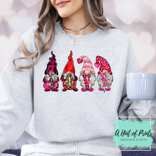 Love Gnomes - Valentine’s Day Graphic Tee, Crewneck & Hoodie