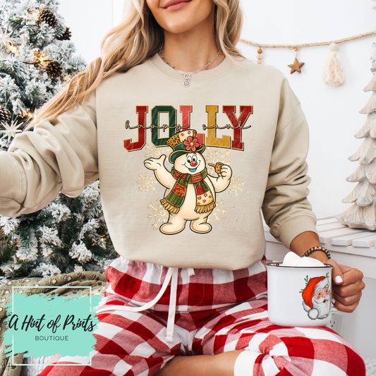 Jolly Happy Soul Snowman Tee, Crewneck & Hoodie
