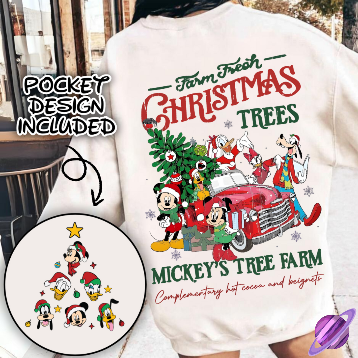 MOUSE FRESH TREES SWEATSHIRT W/ POCKET PRINT