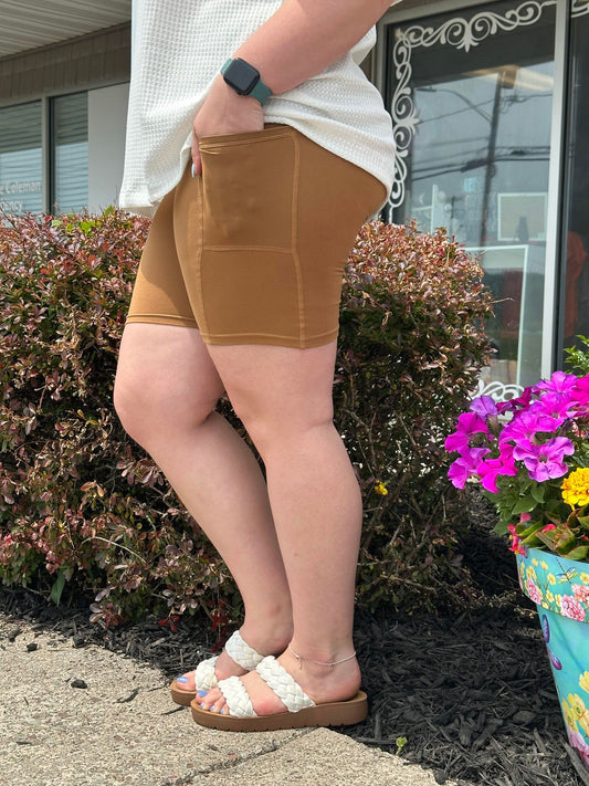 Caramel Biker Shorts