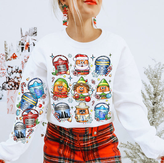 ELF NUGGETS CREWNECK SWEATSHIRT W/ SLEEVE PRINT