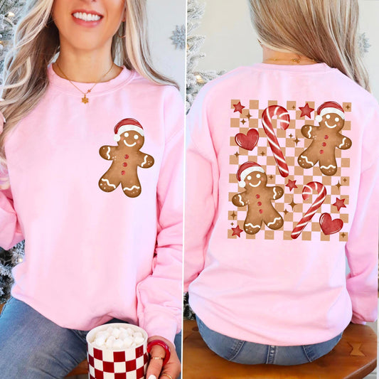 GINGERBREAD MAN- FRONT & BACK CREWNECK SWEATSHIRT