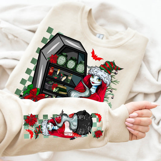 SALLY XMAS SWEATSHIRT W/ SLEEVE PRINT