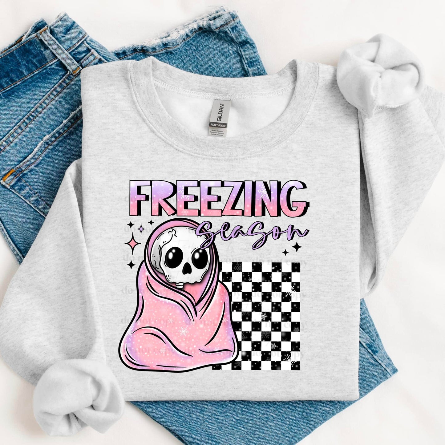 FREEZING SEASON BLANKET SKELLIE CREWNECK SWEATSHIRT