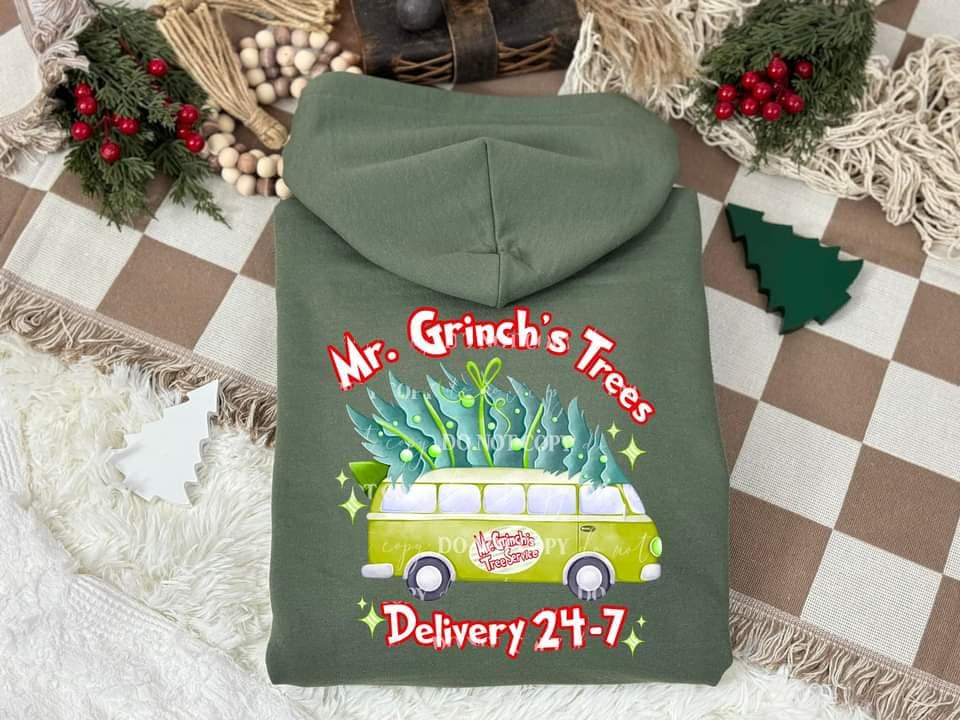 MEAN ONE TREE SERVICE HOODED SWEATSHIRT W/ SLEEVE PRINT