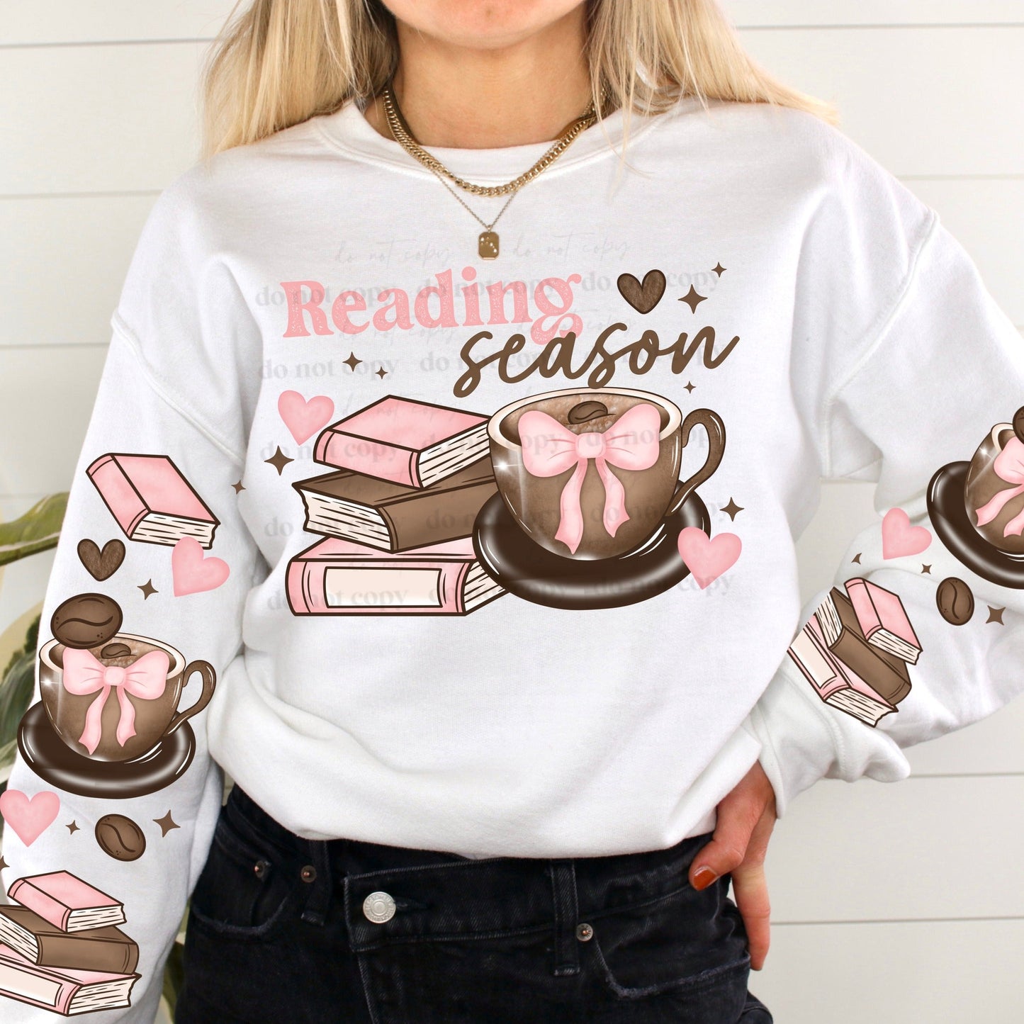 READING SEASON SWEATSHIRT W/ SLEEVE PRINT