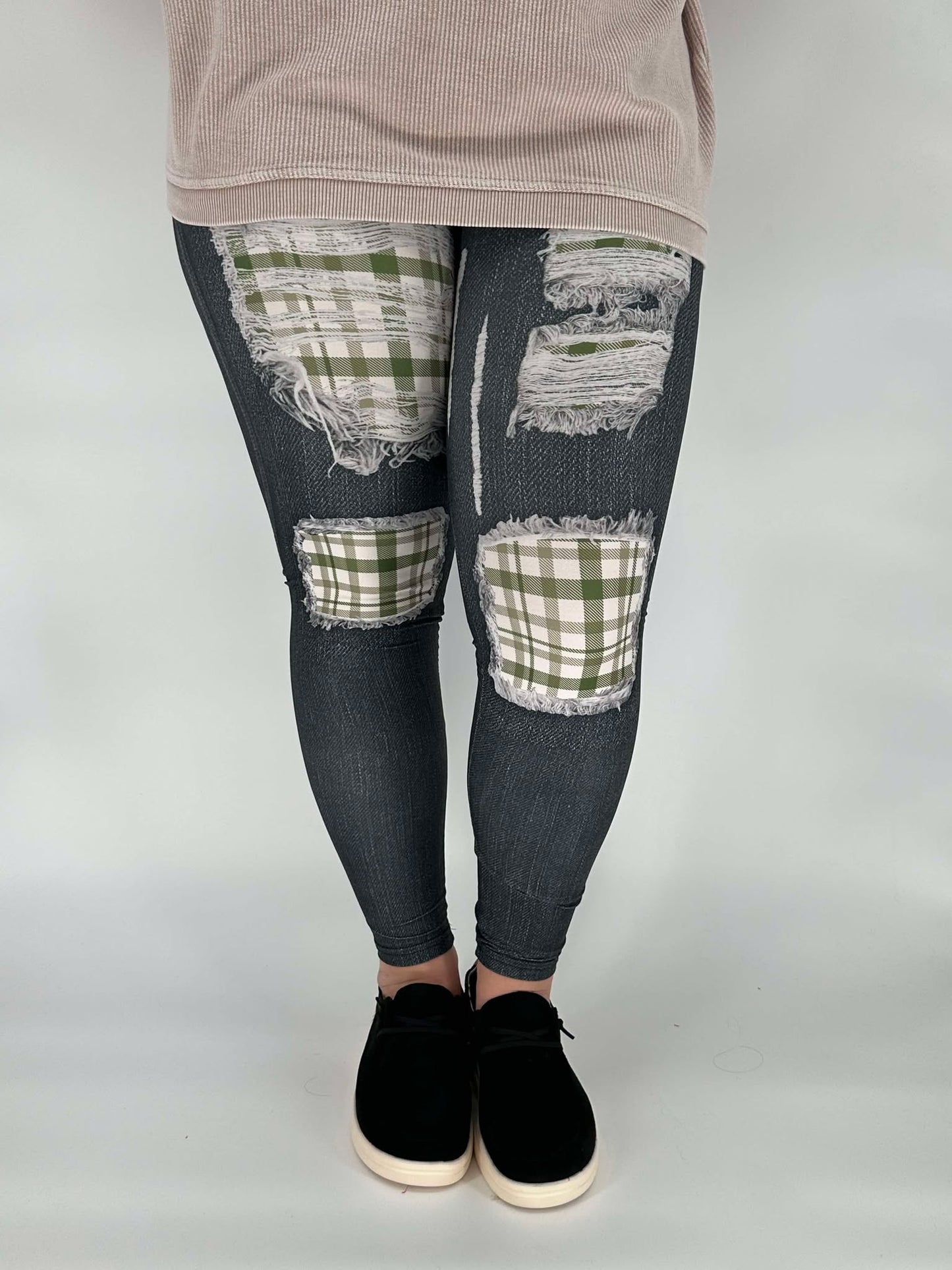 Sage Black Denim Leggings w/ Back Pockets