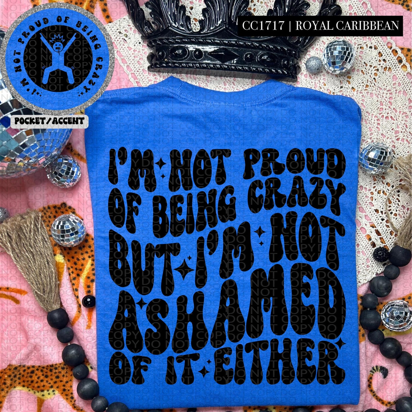 BEING CRAZY - POCKET PRINT DOUBLE SIDED TEE