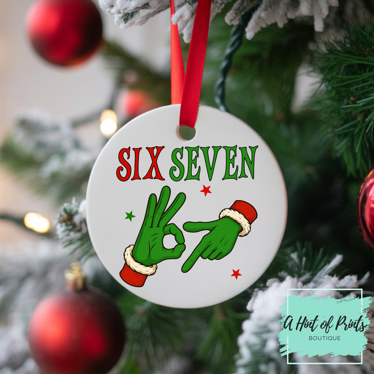 67 Meme Wood Ornament – Funny Christmas Decor