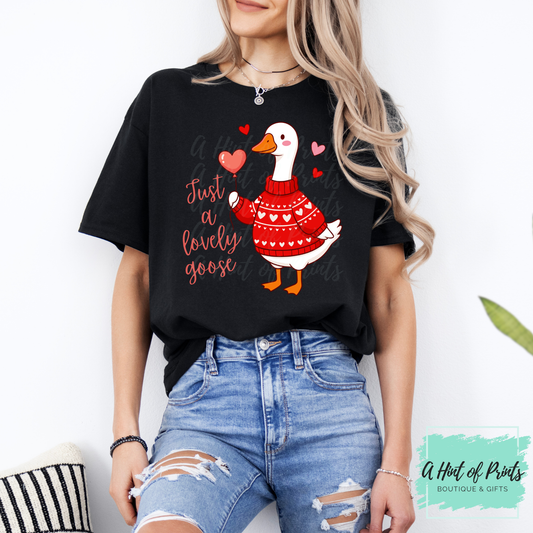 Just a Lovely Goose Shirt | Cute Goose Graphic Tee, Crewneck & Hoodie