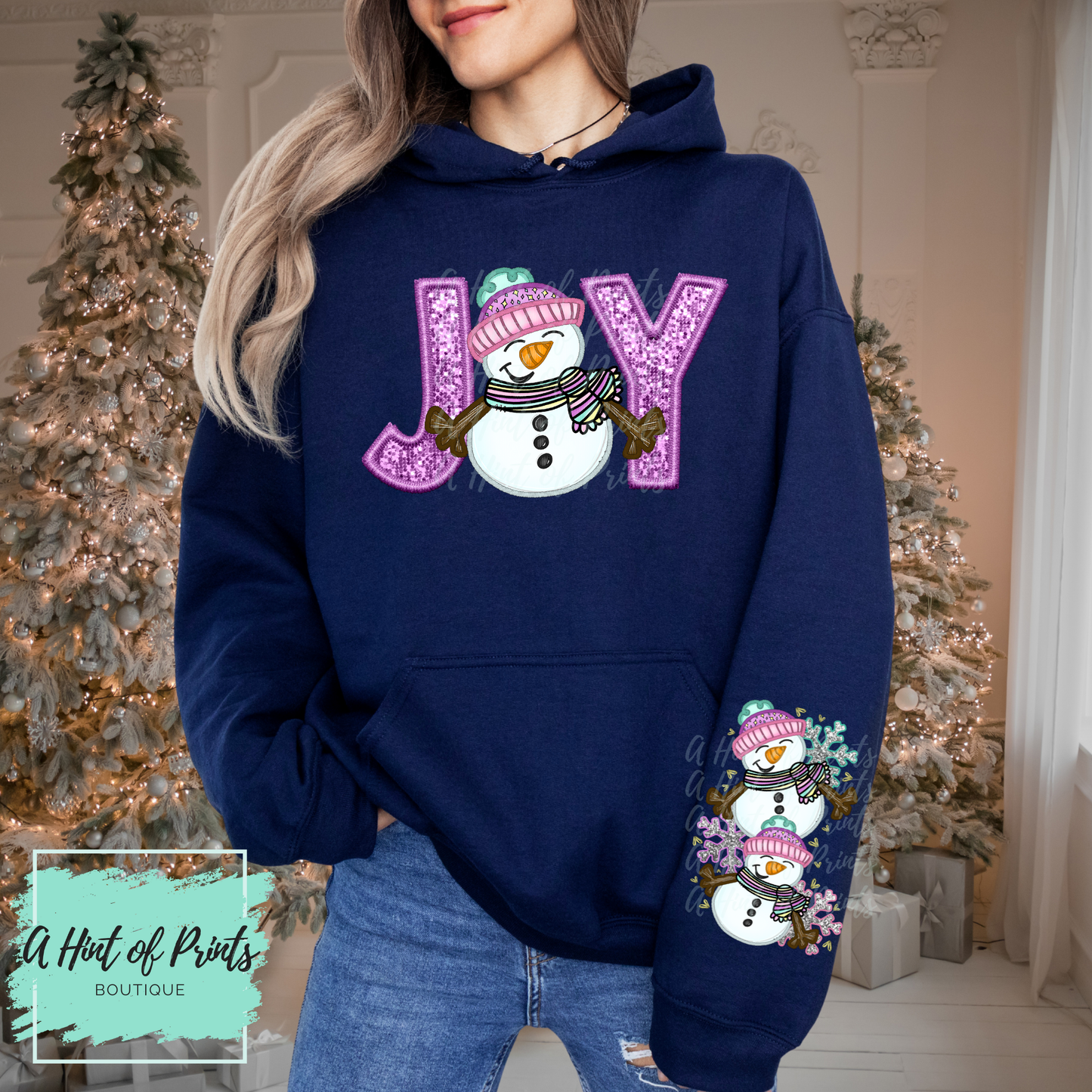 JOY Snowman Hoodie & Crewneck | Cute Cozy Christmas Sweaters