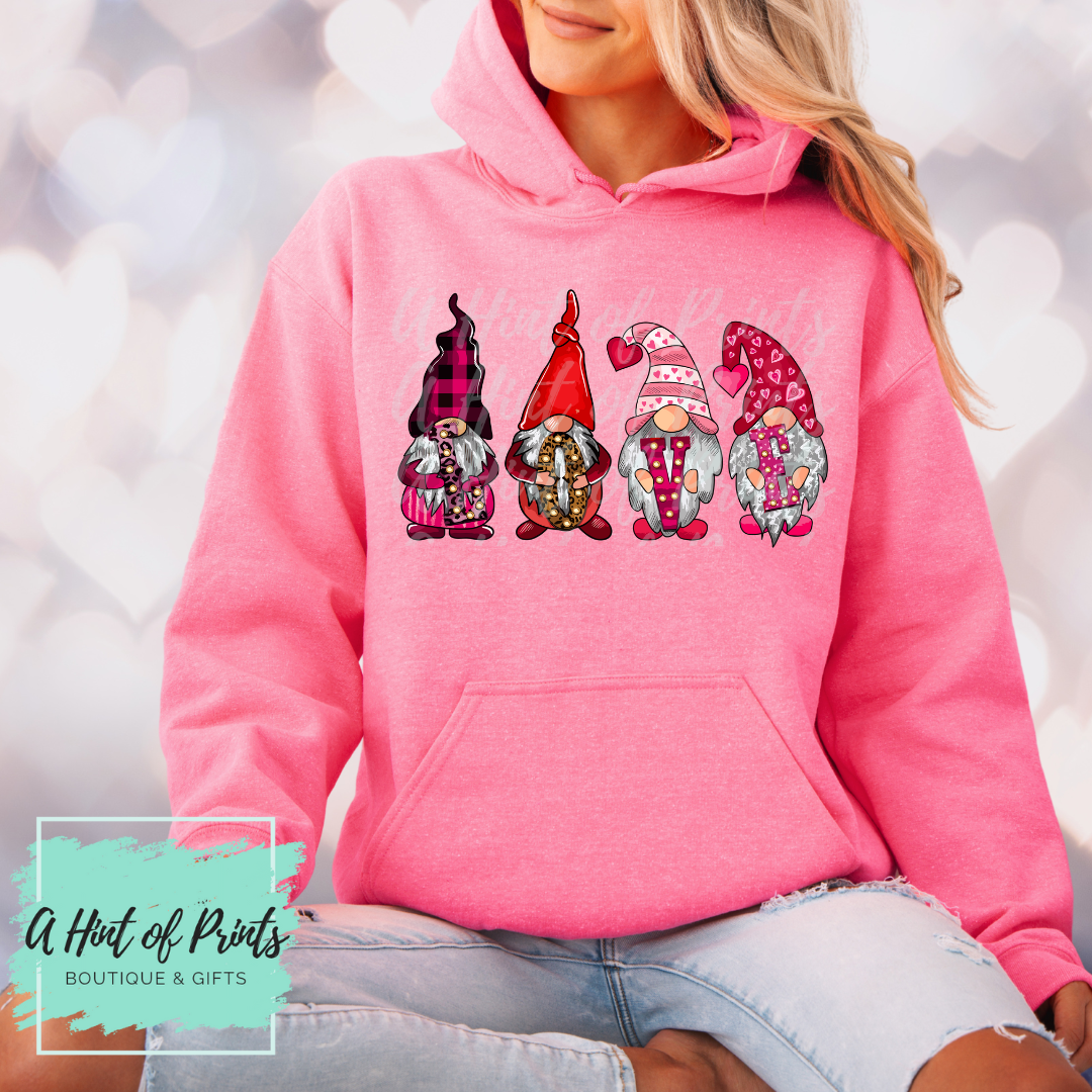 Love Gnomes - Valentine’s Day Graphic Tee, Crewneck & Hoodie