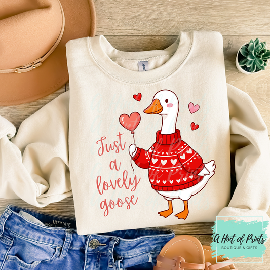Just a Lovely Goose Shirt | Cute Goose Graphic Tee, Crewneck & Hoodie