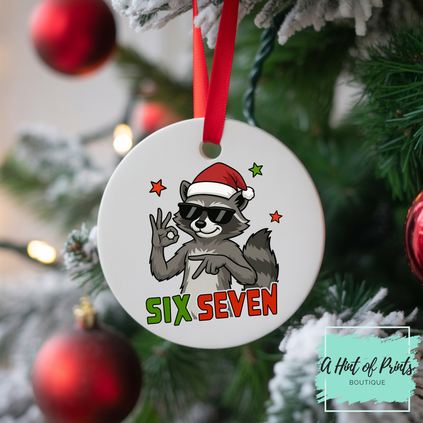 67 Meme Wood Ornament – Funny Christmas Decor