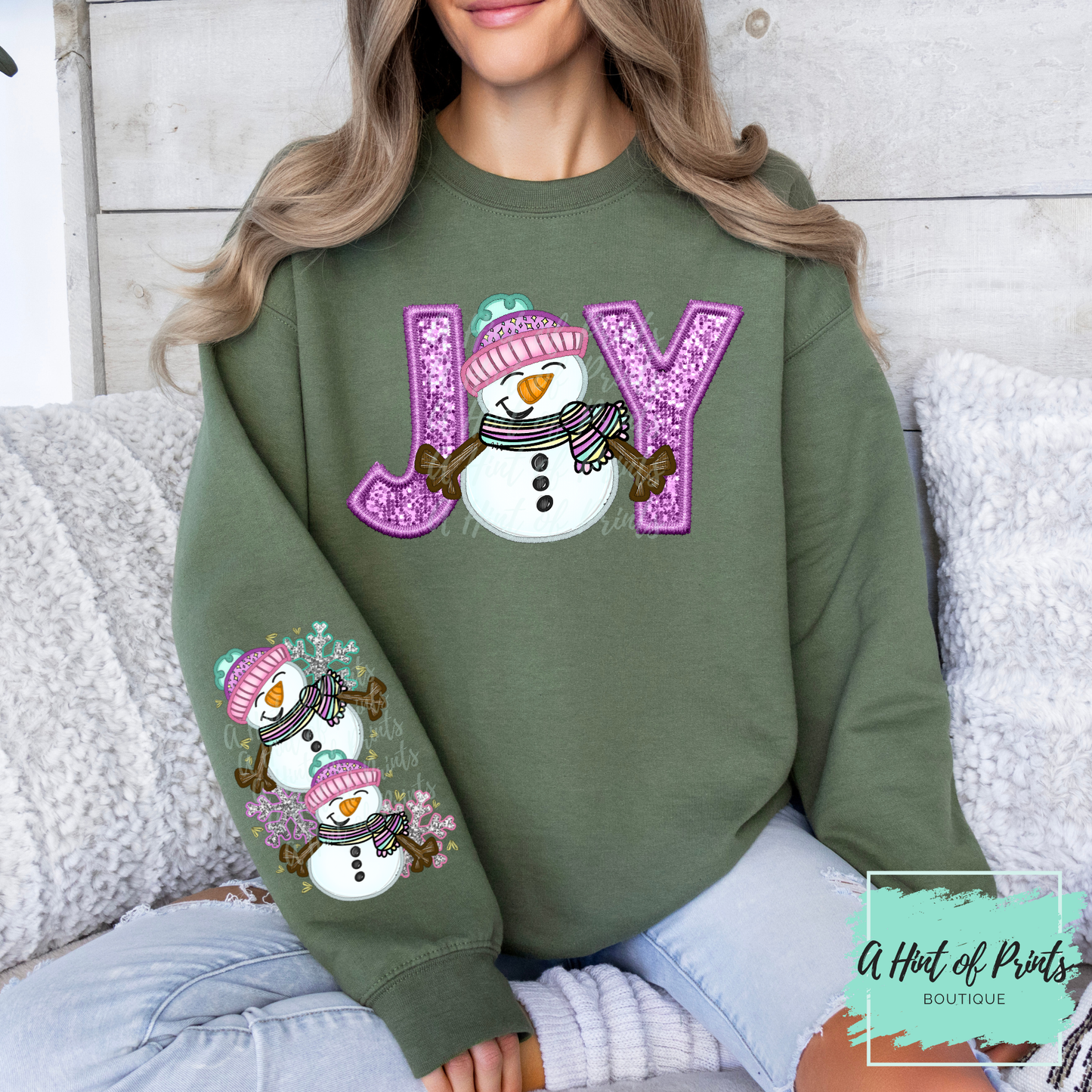 JOY Snowman Hoodie & Crewneck | Cute Cozy Christmas Sweaters
