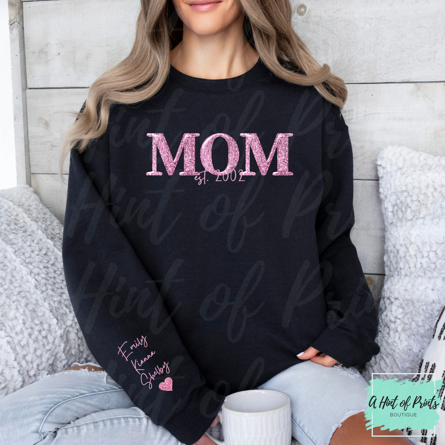 Personalized Glitter Mama Apparel – Custom Est Year Shirt, Hoodie, Sweatshirt, Tank