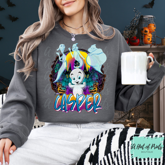 Friendly Ghost Halloween Crewneck Sweatshirt