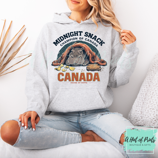 Midnight Snack Champion of Canada – House Hippo Shirt, Crewneck & Hoodie