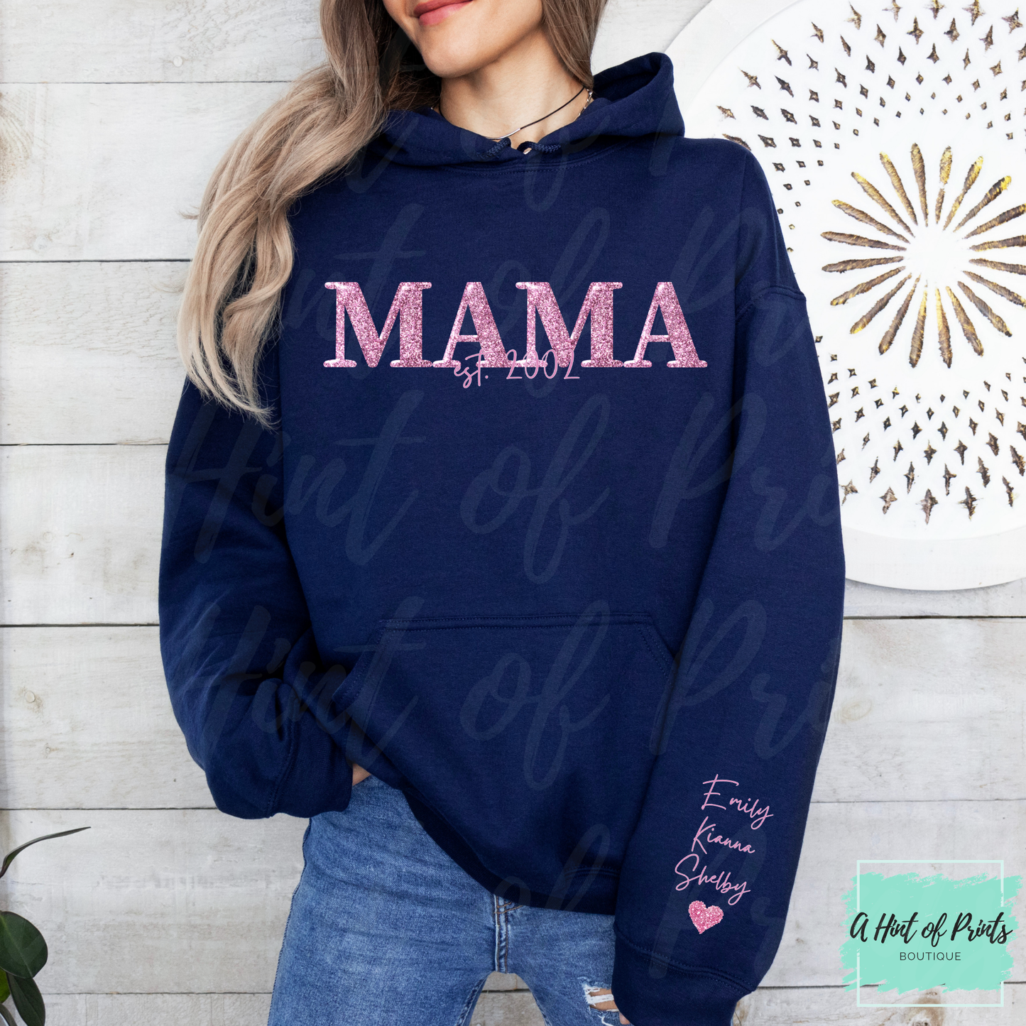 Personalized Glitter Mama Apparel – Custom Est Year Shirt, Hoodie, Sweatshirt, Tank