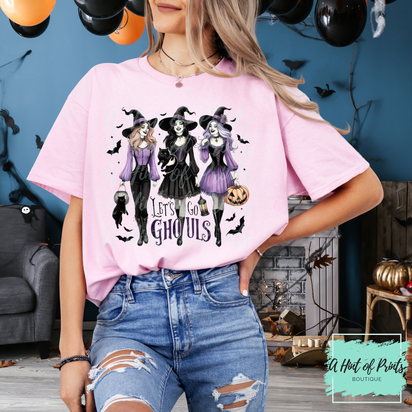 Let’s Go Ghouls Halloween T-Shirt | Cute Witch Graphic Tee