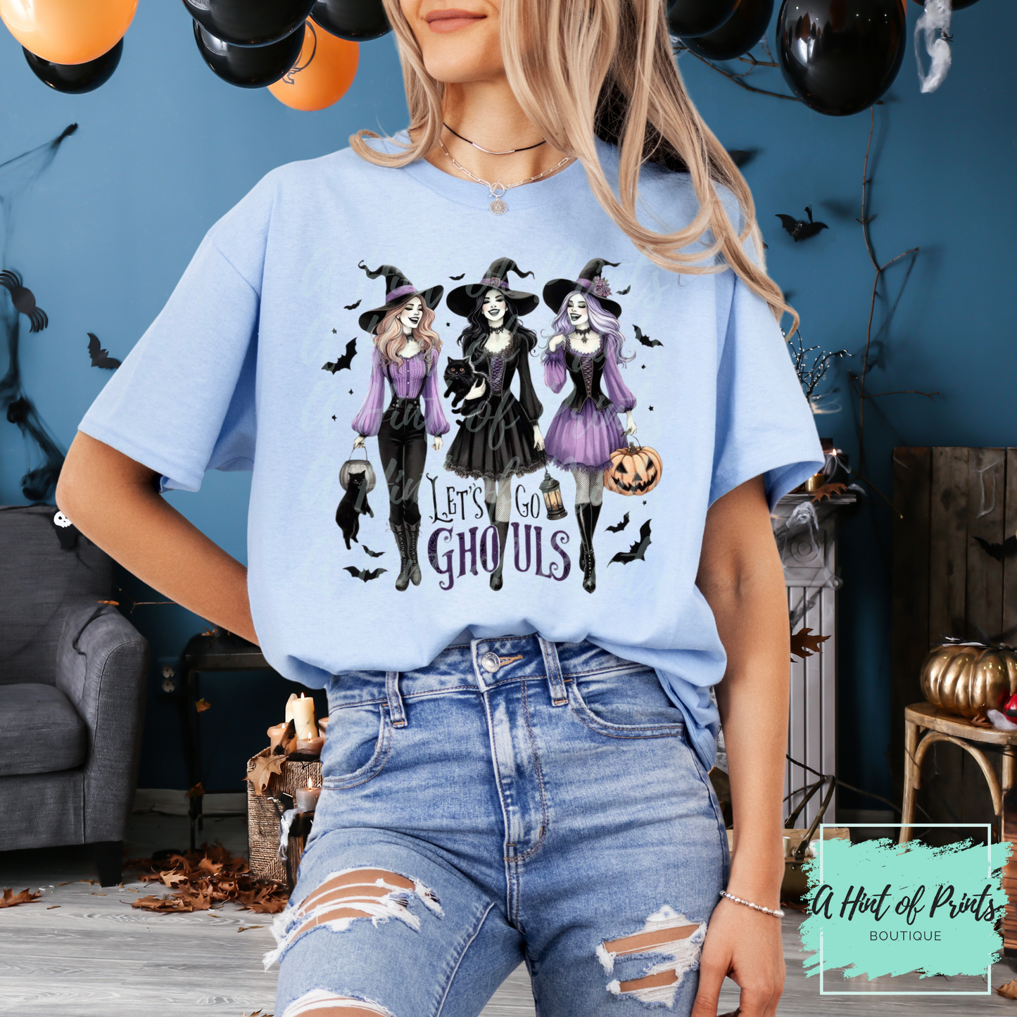 Let’s Go Ghouls Halloween T-Shirt | Cute Witch Graphic Tee