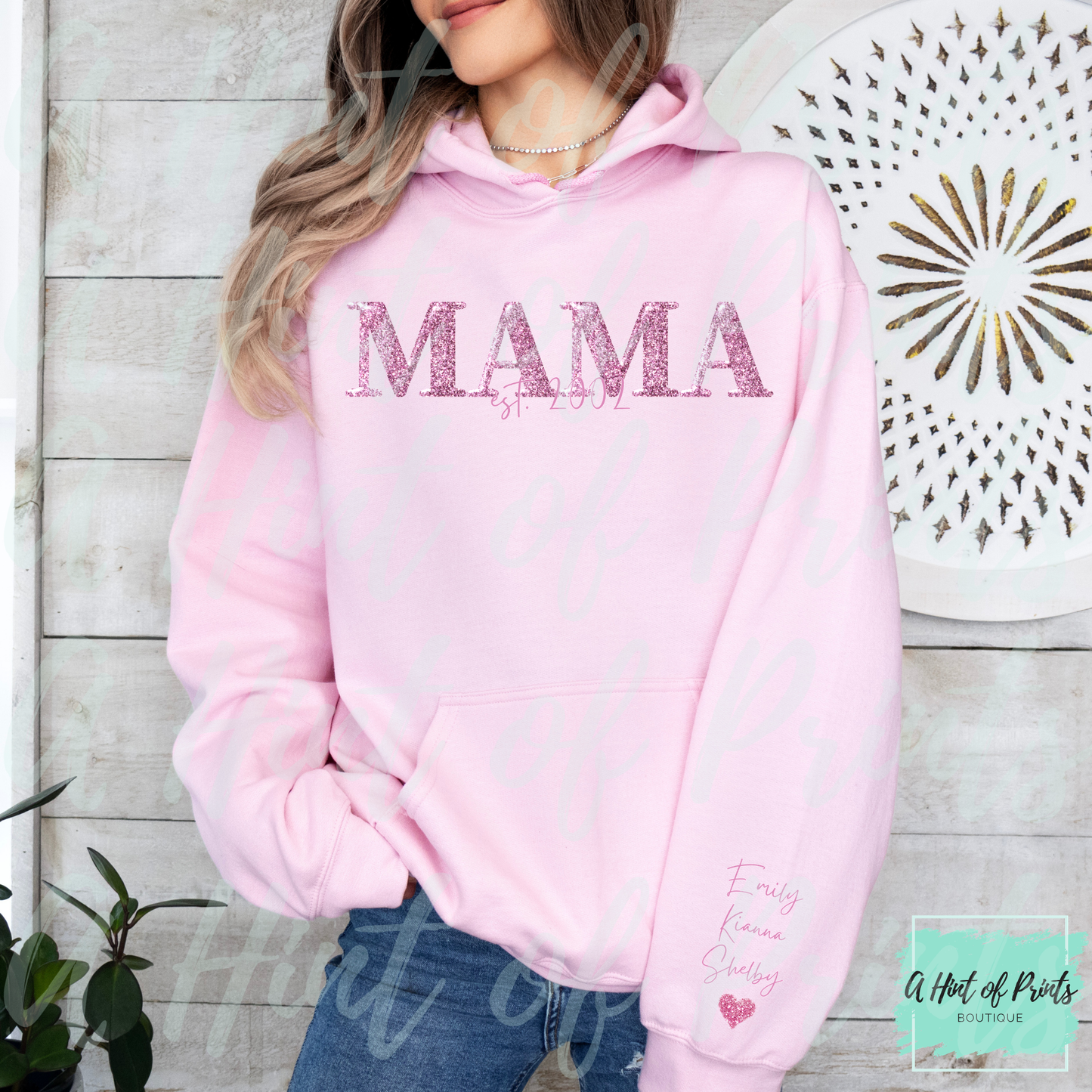 Personalized Glitter Mama Apparel – Custom Est Year Shirt, Hoodie, Sweatshirt, Tank