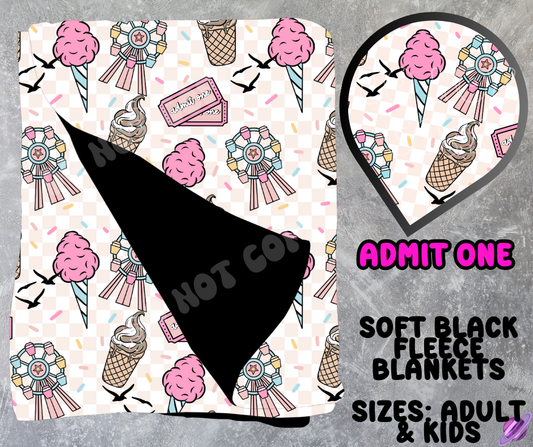 ADMIT ONE - SOFT BLACK FLEECE THROWS 10 - PREORDER CLOSING 5/4