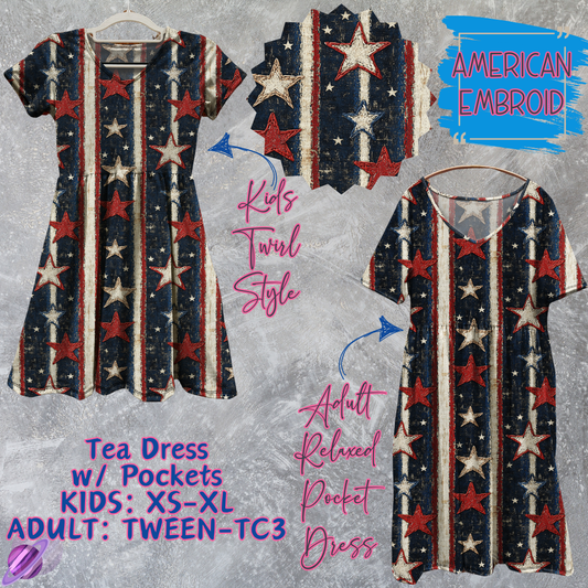 AMERICAN EMBROID - Adult & Kids - Tea Dress Run- Preorder Closing 5/13