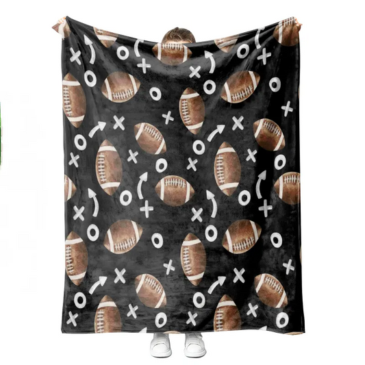 Black Football Blanket