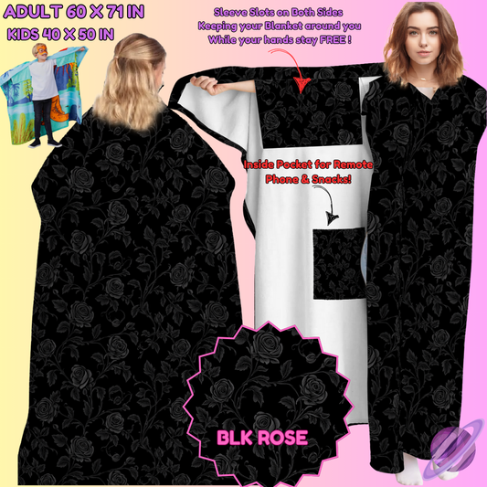 WEARABLE THROW RUN-BLACK ROSE-PREORDER CLOSING 8/31