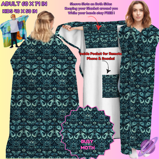 WEARABLE THROW RUN-BUSY MOTH-PREORDER CLOSING 8/31