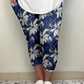 Blue Floral Capri w/ Pockets