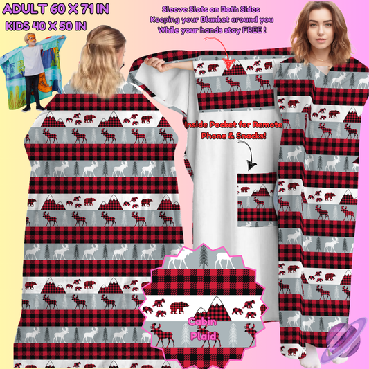 WEARABLE THROW RUN-CABIN PLAID-PREORDER CLOSING 8/31