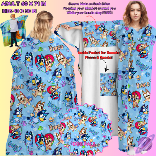 WEARABLE THROW RUN-DOG PALS-PREORDER CLOSING 8/31