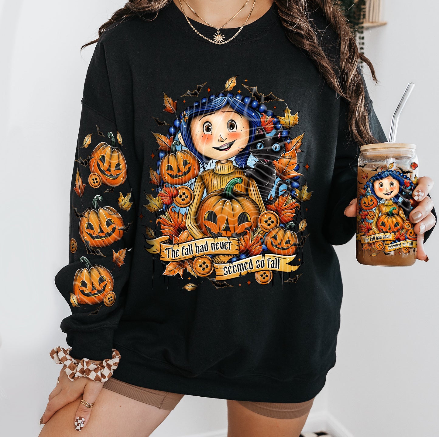 FALL BUTTONS - BOOT RUN 1 - CREWNECK SWEATSHIRT W/ SLEEVE PRINT