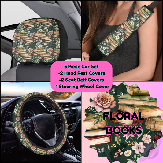 5 PIECE CAR SET-FLORAL BOOKS-PREORDER CLOSING 9/5
