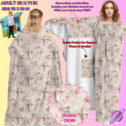 WEARABLE THROW RUN-FLORAL CROSS-PREORDER CLOSING 8/31