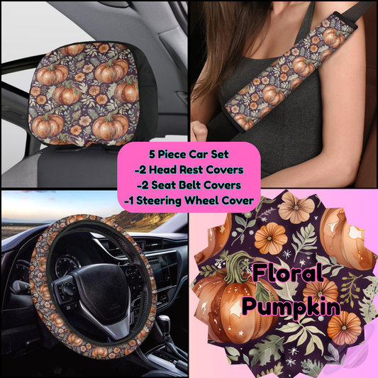 5 PIECE CAR SET-FLORAL PUMPKIN-PREORDER CLOSING 9/5