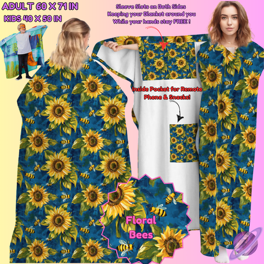 WEARABLE THROW RUN-FLORAL BEES-PREORDER CLOSING 8/31