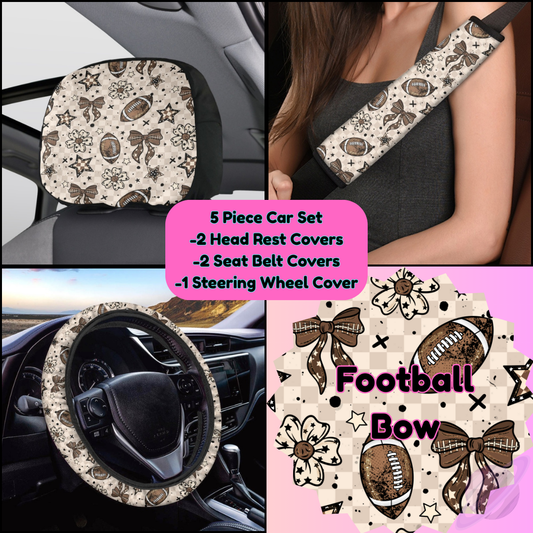 5 PIECE CAR SET-FOOTBALL BOW-PREORDER CLOSING 9/5