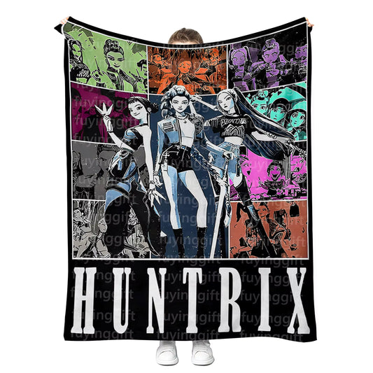 HUNTRIX | K-POP Anime Fleece Throw Blanket | Cozy & Vibrant