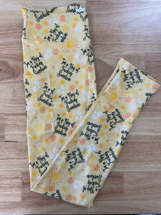 Ray of F*** Sunshine Leggings w/ Pockets