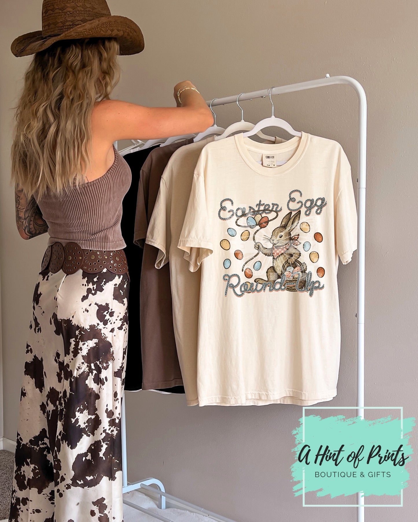 Easter Egg Round Up - Western Easter Graphic Tee, Hoodie & Crewneck Sweatshirt