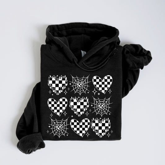 CHECKER HEARTS HOODIE